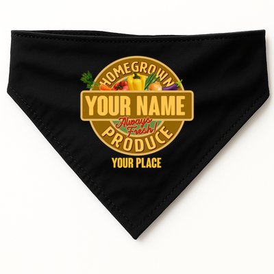 Personalize Home Homegrown Produce Custom Farmer USA-Made Doggie Bandana