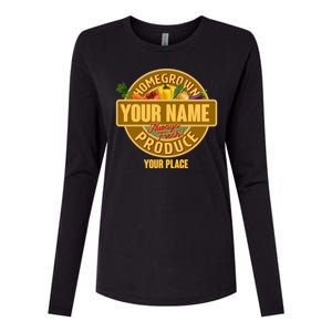 Personalize Home Homegrown Produce Custom Farmer Womens Cotton Relaxed Long Sleeve T-Shirt