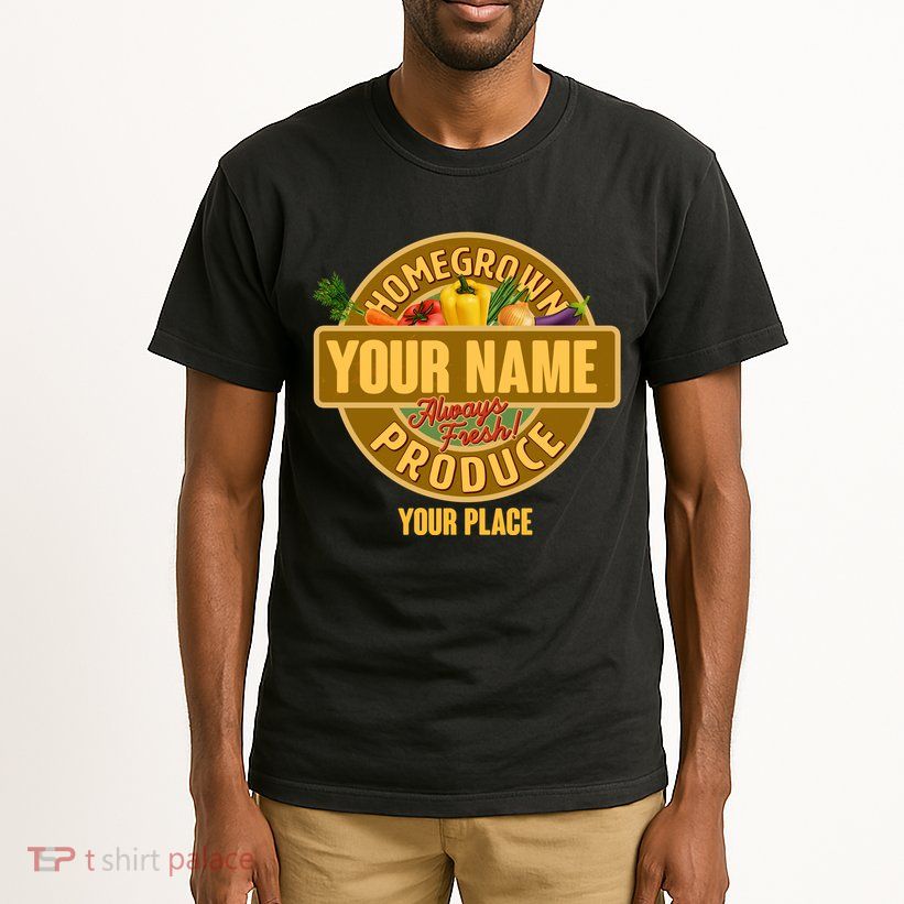 Personalize Home Homegrown Produce Custom Farmer Tall T-Shirt