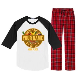 Personalize Home Homegrown Produce Custom Farmer Raglan Sleeve Pajama Set