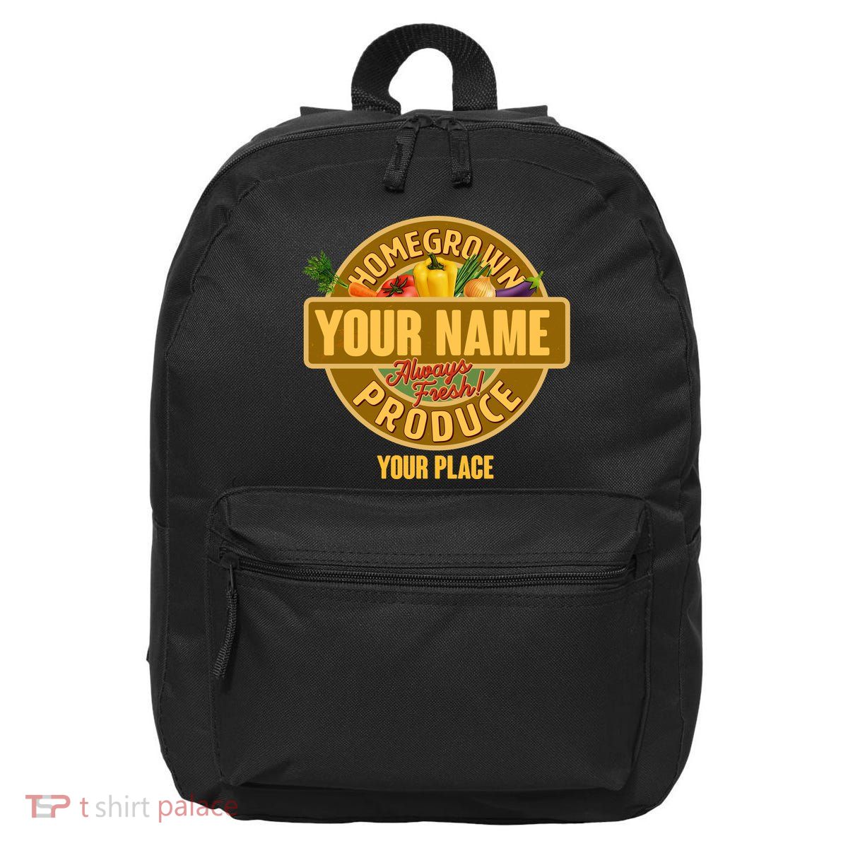 Personalize Home Homegrown Produce Custom Farmer 16 in Basic Backpack