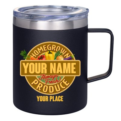 Personalize Home Homegrown Produce Custom Farmer 12oz Stainless Steel Coffee Mug