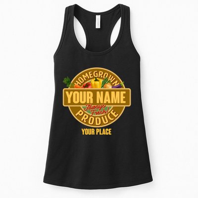 Personalize Home Homegrown Produce Custom Farmer Womens Tank Top