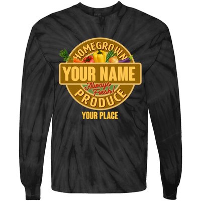 Personalize Home Homegrown Produce Custom Farmer Tie-Dye Long Sleeve Shirt