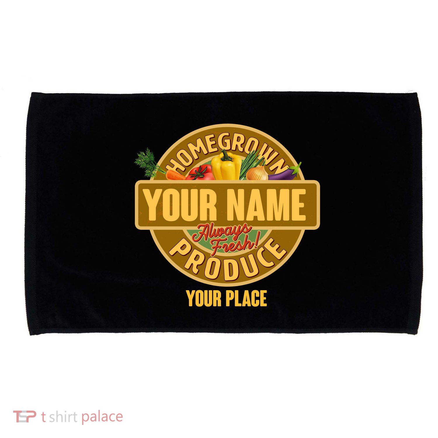 Personalize Home Homegrown Produce Custom Farmer Microfiber Hand Towel