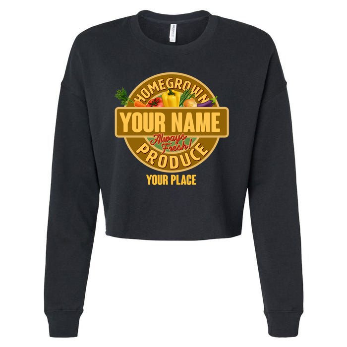 Personalize Home Homegrown Produce Custom Farmer Cropped Pullover Crew