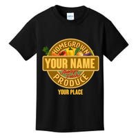 Personalize Home Homegrown Produce Custom Farmer Kids T-Shirt