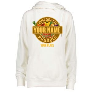 Personalize Home Homegrown Produce Custom Farmer Womens Funnel Neck Pullover Hood