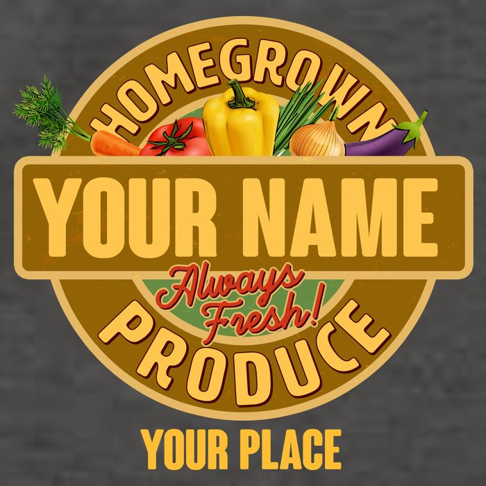 Personalize Home Homegrown Produce Custom Farmer Vector Backpack