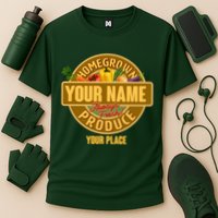 Personalize Home Homegrown Produce Custom Farmer Performance Shirt