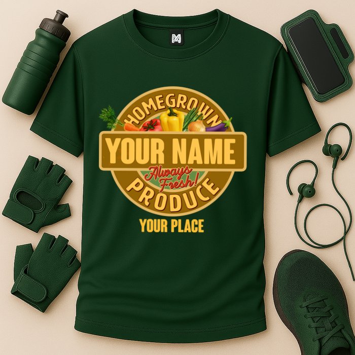 Personalize Home Homegrown Produce Custom Farmer Performance Shirt