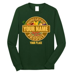 Personalize Home Homegrown Produce Custom Farmer Long Sleeve Shirt