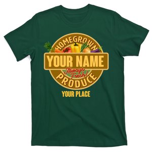 Personalize Home Homegrown Produce Custom Farmer T-Shirt