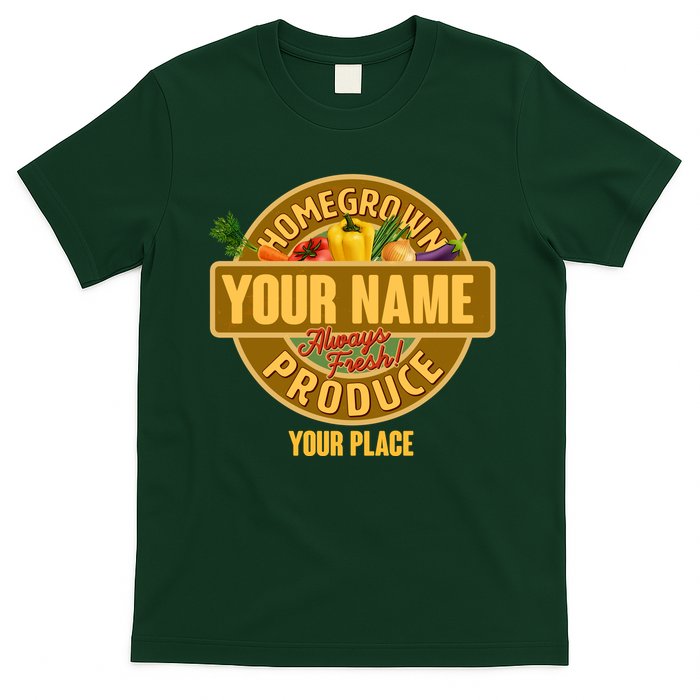 Personalize Home Homegrown Produce Custom Farmer T-Shirt
