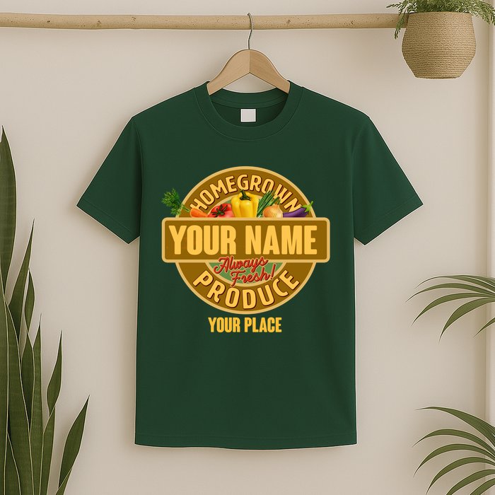 Personalize Home Homegrown Produce Custom Farmer T-Shirt