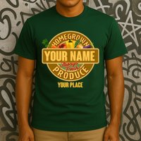 Personalize Home Homegrown Produce Custom Farmer T-Shirt