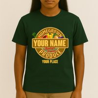 Personalize Home Homegrown Produce Custom Farmer T-Shirt