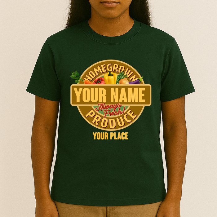 Personalize Home Homegrown Produce Custom Farmer T-Shirt