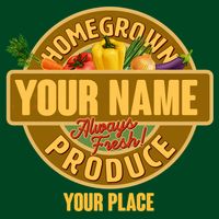 Personalize Home Homegrown Produce Custom Farmer T-Shirt