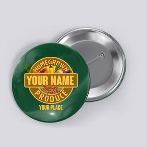 Personalize Home Homegrown Produce Custom Farmer Button