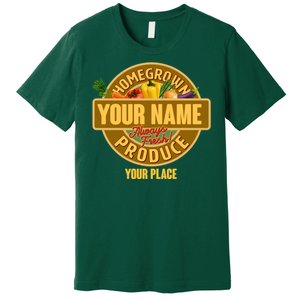 Personalize Home Homegrown Produce Custom Farmer Premium T-Shirt