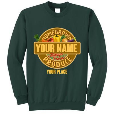 Personalize Home Homegrown Produce Custom Farmer Tall Sweatshirt