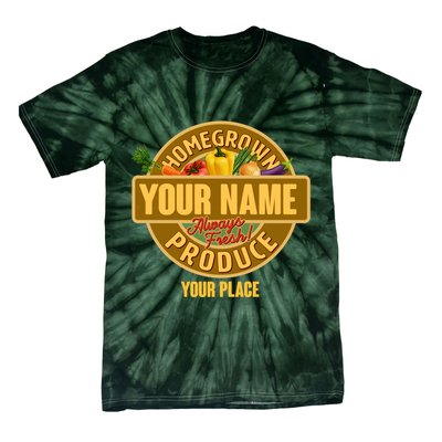 Personalize Home Homegrown Produce Custom Farmer Tie-Dye T-Shirt