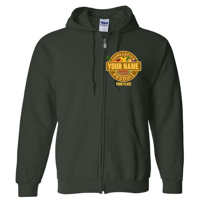 Personalize Home Homegrown Produce Custom Farmer Full Zip Hoodie