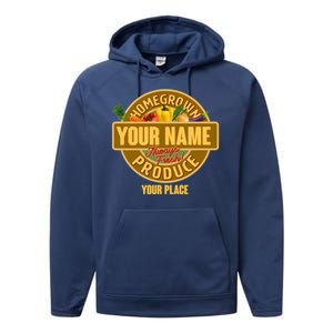 Personalize Home Homegrown Produce Custom Farmer Performance Fleece Hoodie