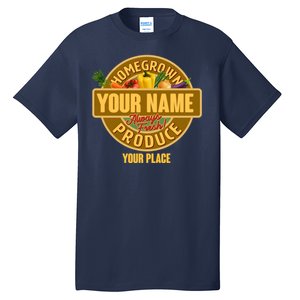 Personalize Home Homegrown Produce Custom Farmer Tall T-Shirt