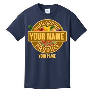 Personalize Home Homegrown Produce Custom Farmer Kids T-Shirt