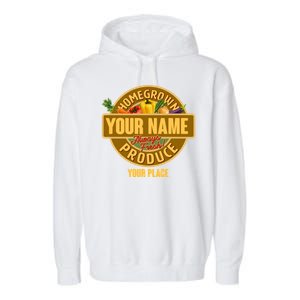 Personalize Home Homegrown Produce Custom Farmer Garment-Dyed Fleece Hoodie