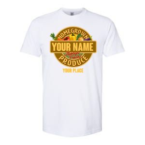 Personalize Home Homegrown Produce Custom Farmer Softstyle CVC T-Shirt