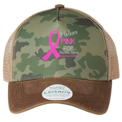 Personalize I Wear Pink For My Custom Breast Cancer Legacy Tie Dye Trucker Hat