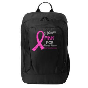 Personalize I Wear Pink For My Custom Breast Cancer City Backpack