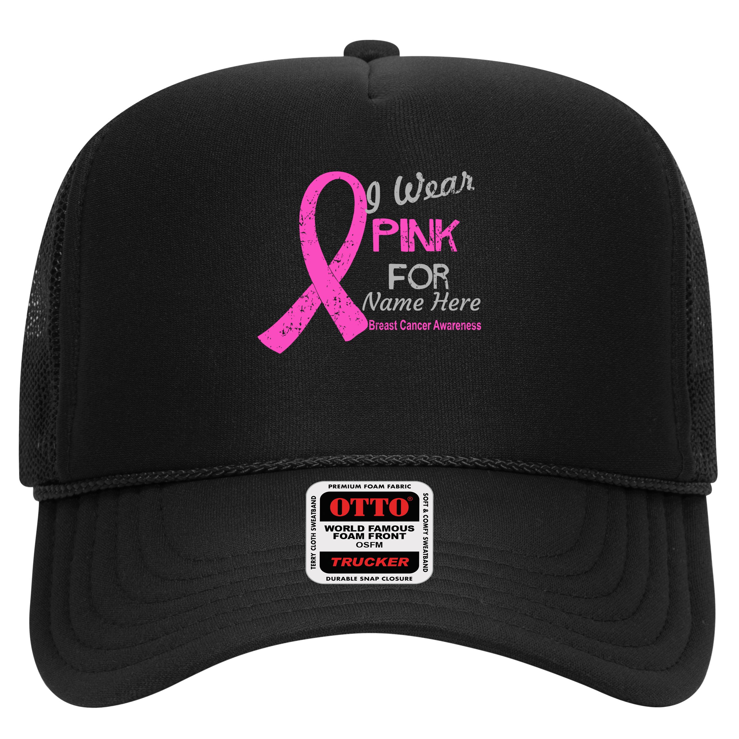 Personalize I Wear Pink For My Custom Breast Cancer Hat