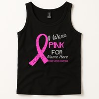 Personalize I Wear Pink For My Custom Breast Cancer Tank Top