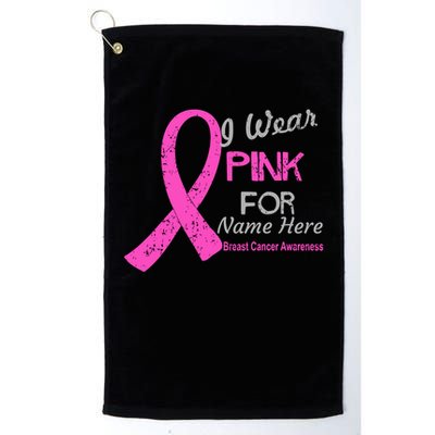 Personalize I Wear Pink For My Custom Breast Cancer Golf Towel