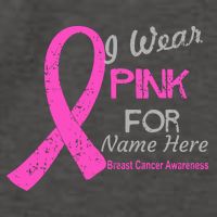 Personalize I Wear Pink For My Custom Breast Cancer Vector Backpack