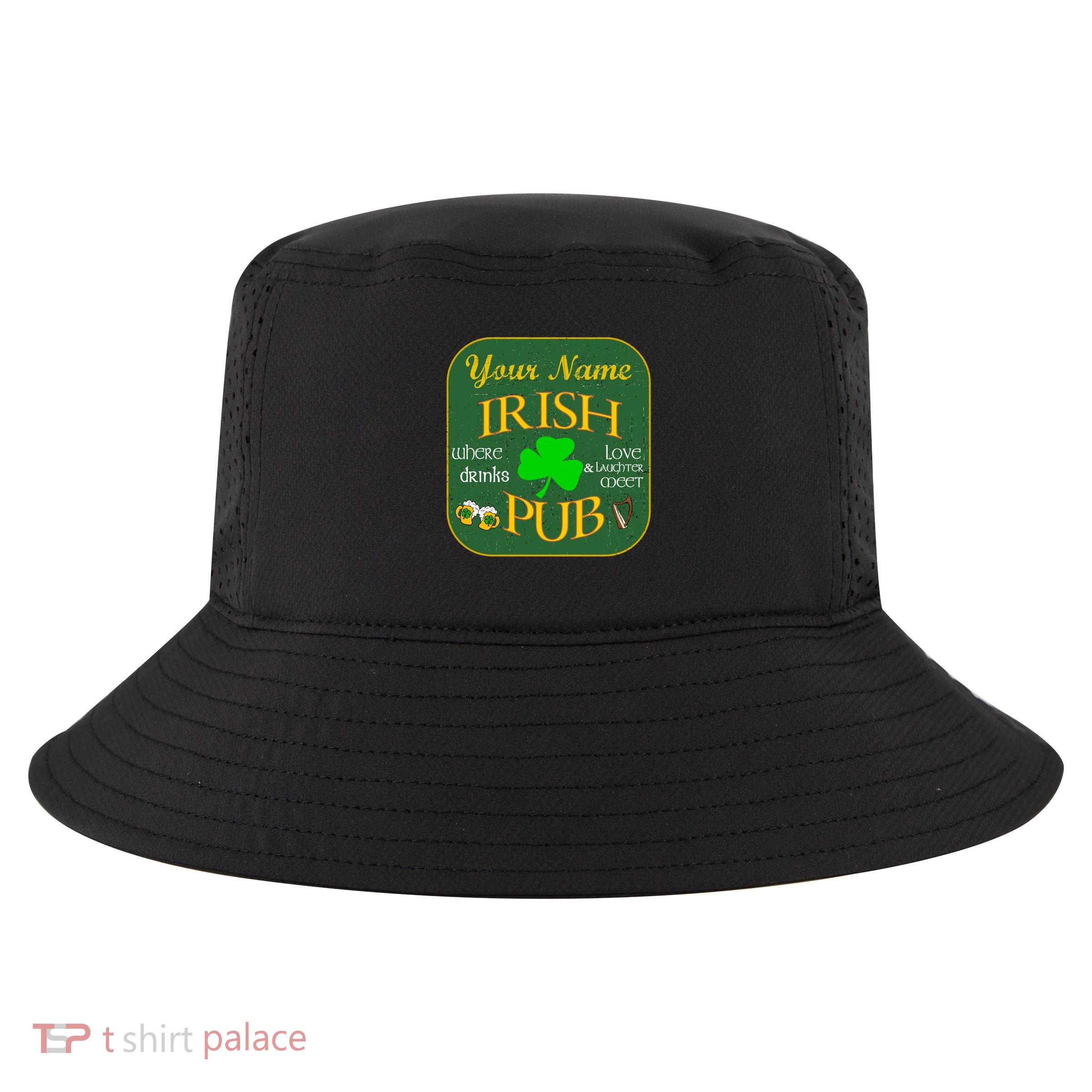 Personalize Irish Pub St Patricks Day Custom Cool Comfort Performance Bucket Hat