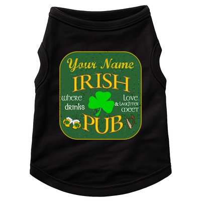 Personalize Irish Pub St Patricks Day Custom Doggie Tank