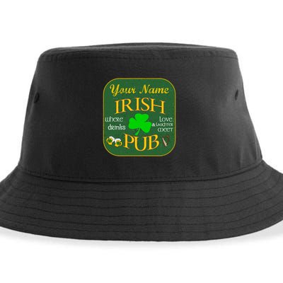Personalize Irish Pub St Patricks Day Custom Sustainable Bucket Hat