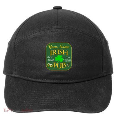 Personalize Irish Pub St Patricks Day Custom 7-Panel Snapback Hat