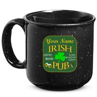 Personalize Irish Pub St Patricks Day Custom 15oz Campfire Ceramic Mug