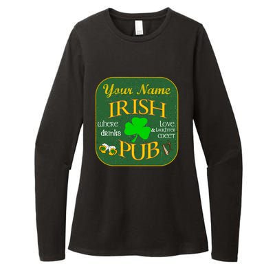 Personalize Irish Pub St Patricks Day Custom Womens CVC Long Sleeve Shirt