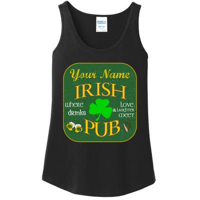 Personalize Irish Pub St Patricks Day Custom Ladies Essential Tank