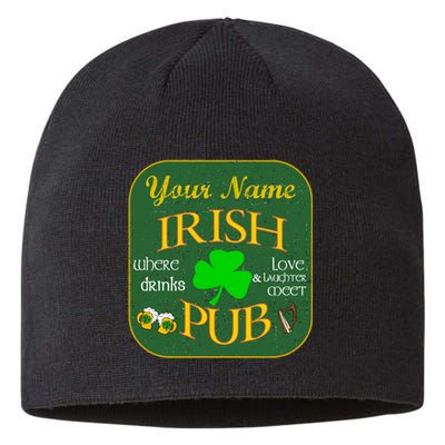 Personalize Irish Pub St Patricks Day Custom Sustainable Beanie