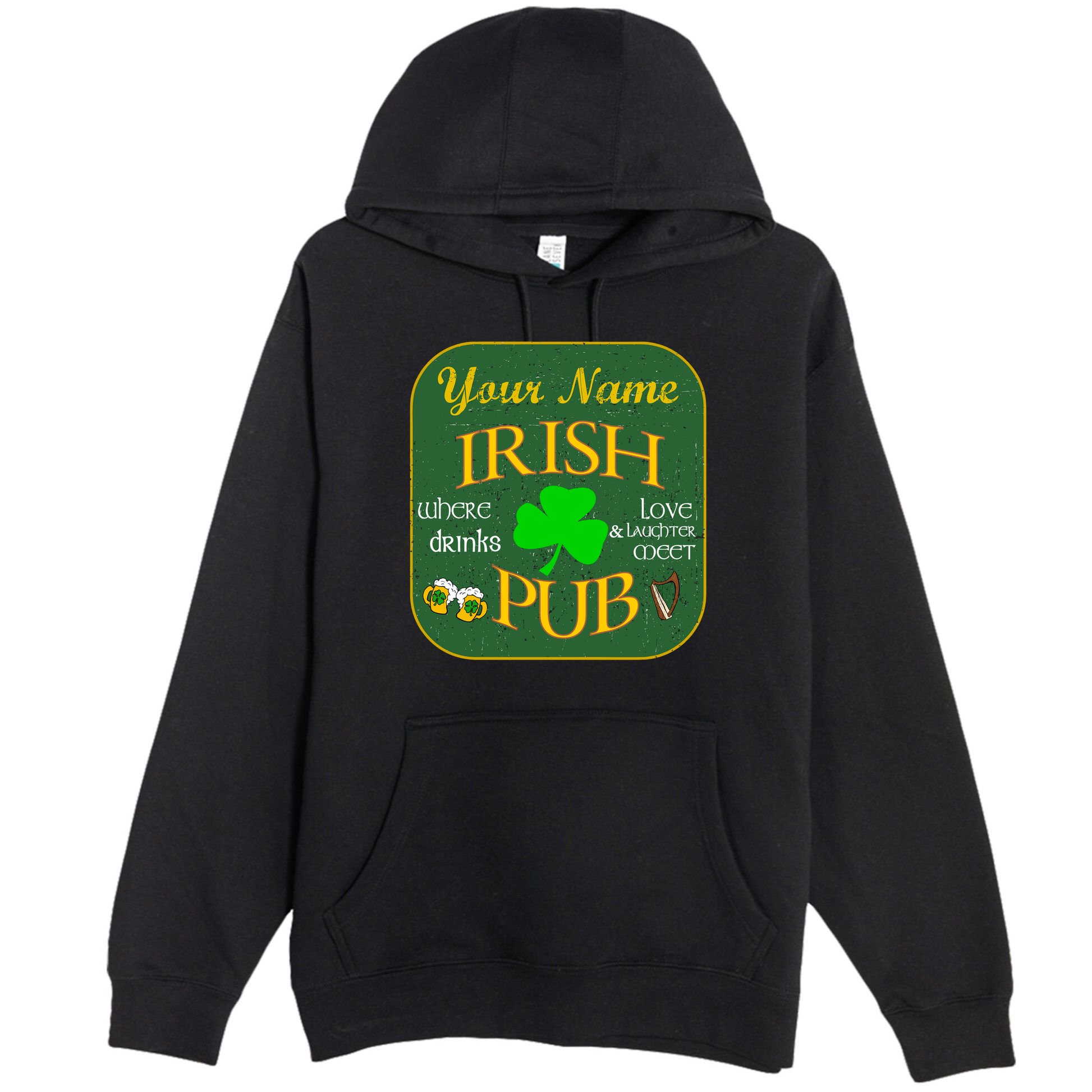 Personalize Irish Pub St Patricks Day Custom Premium Pullover Hoodie