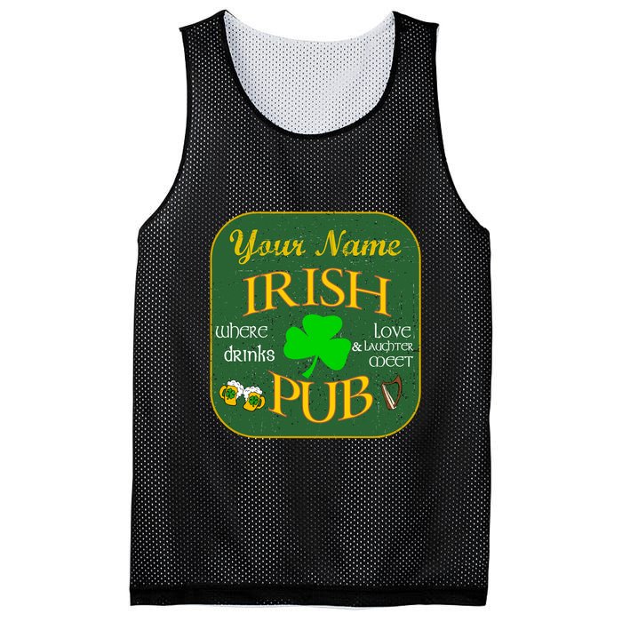 Personalize Irish Pub St Patricks Day Custom Mesh Reversible Basketball Jersey Tank