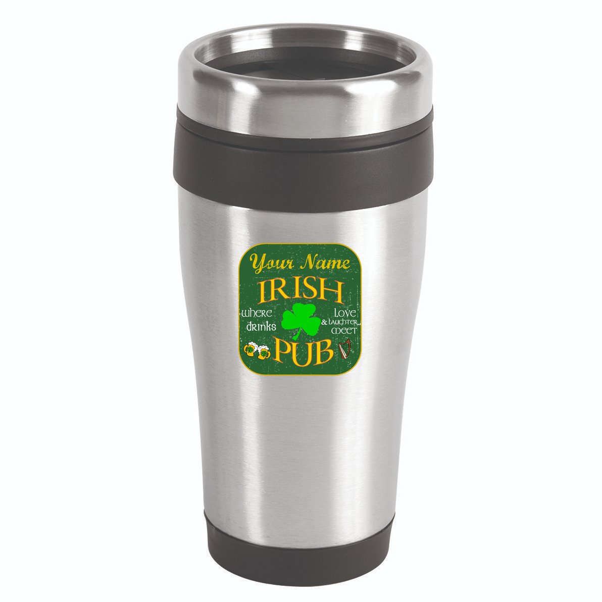 Personalize Irish Pub St Patricks Day Custom 16oz Travel Tumbler